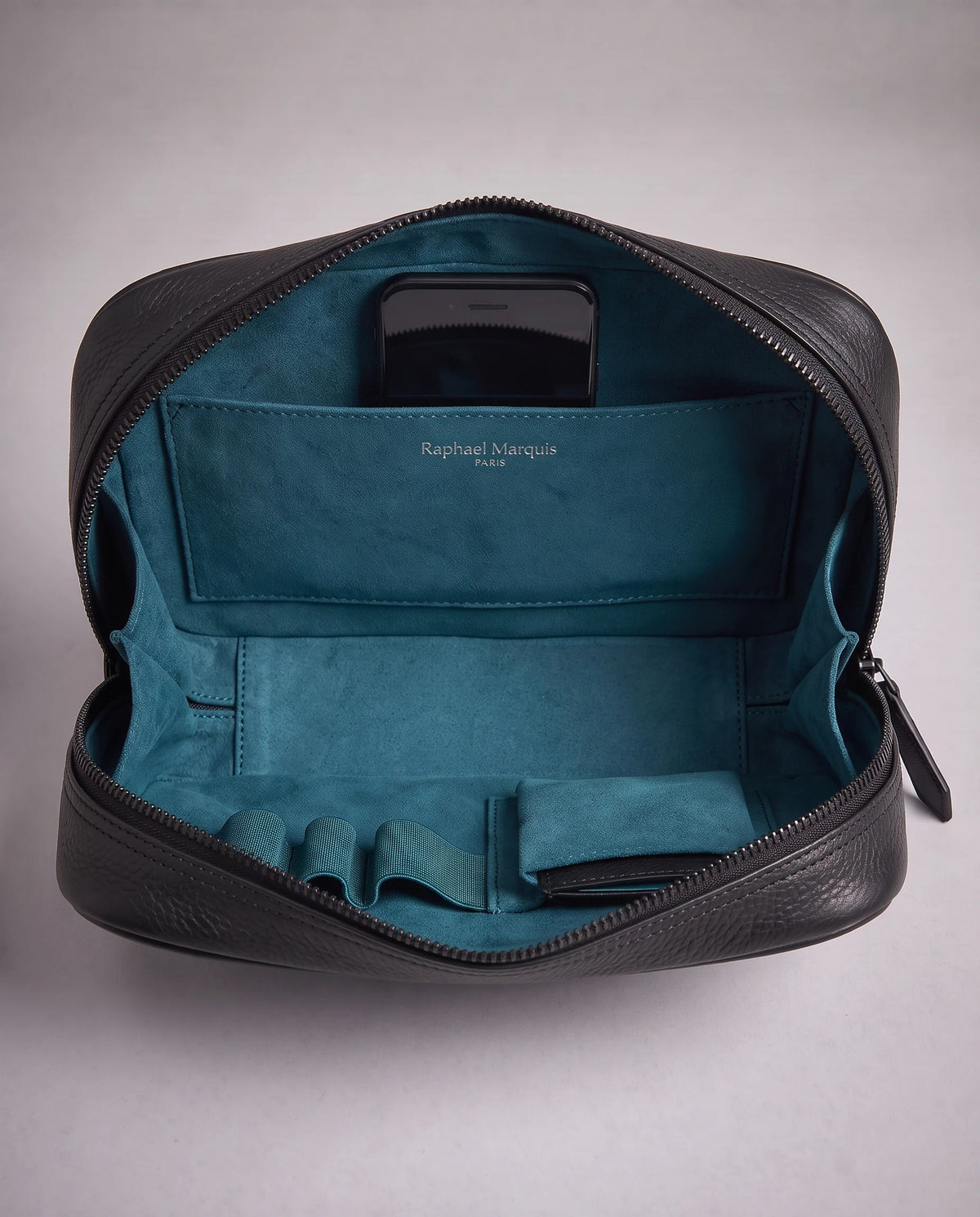 Principal Clutch in black, open, top view