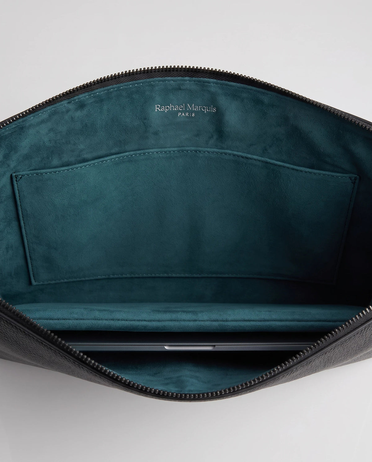 Principal Sleeve in black, interior open