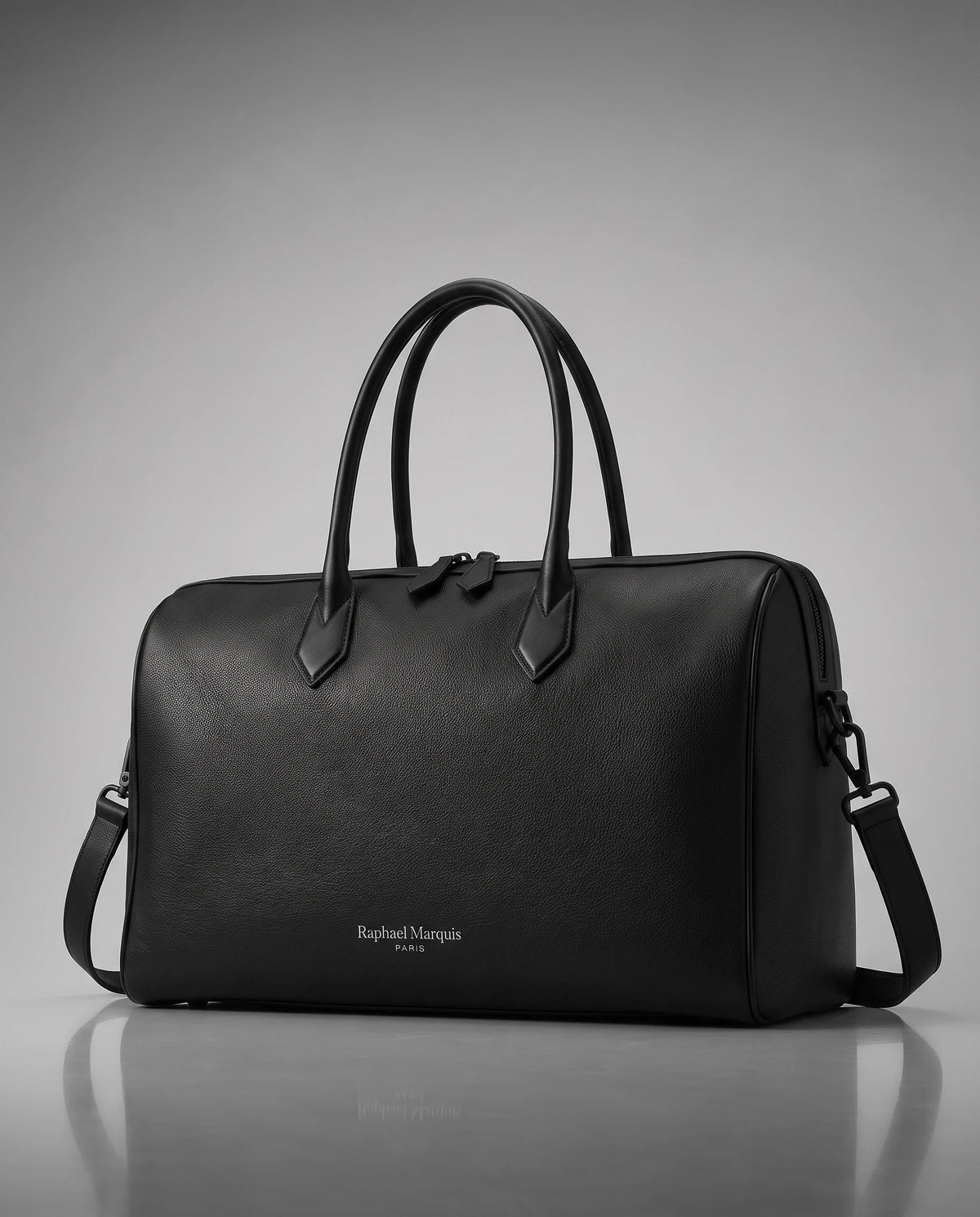 Principal Traveller in black, hero front with strap